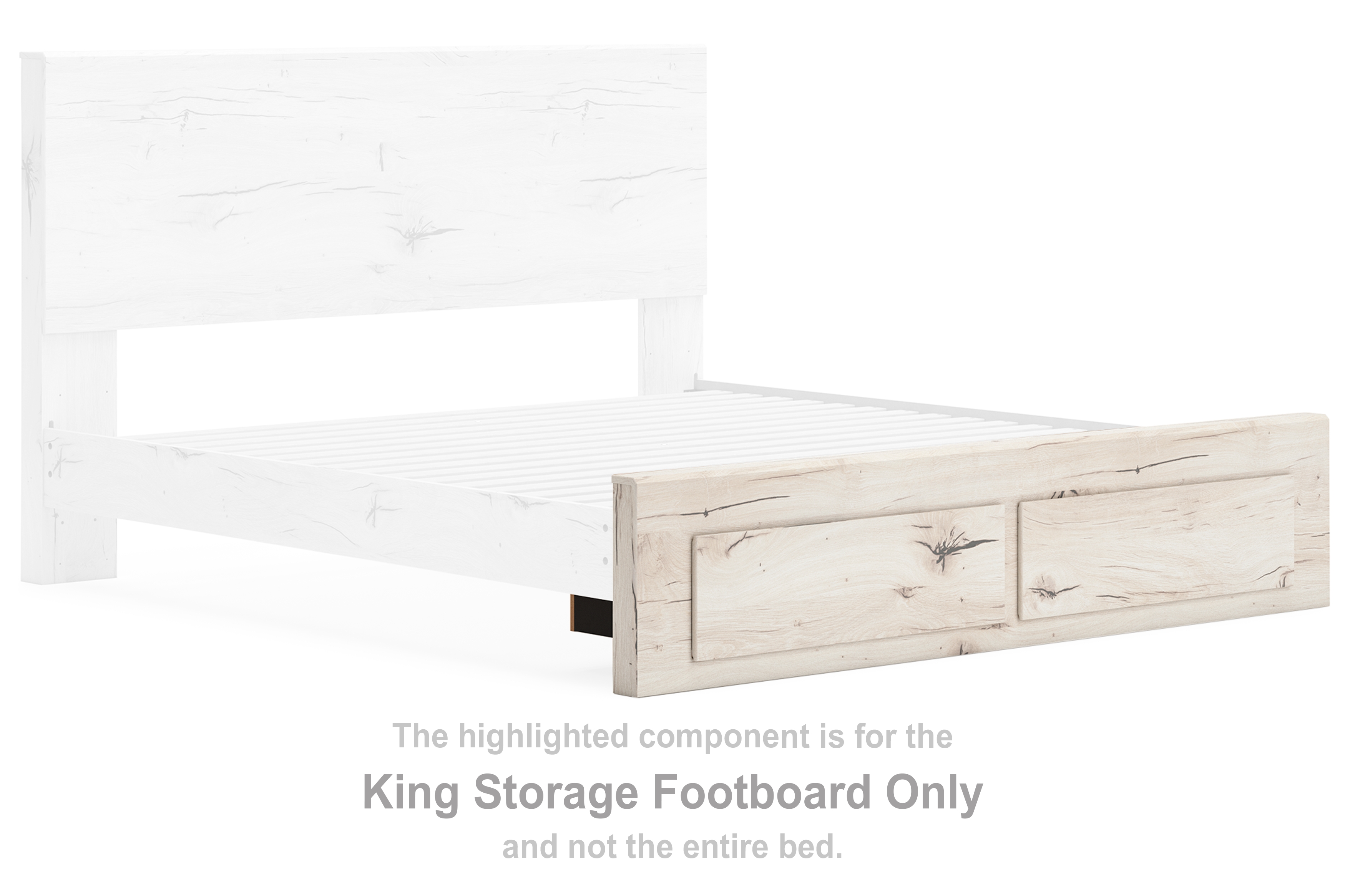 Lawroy - King Storage Footboard - Light Natural