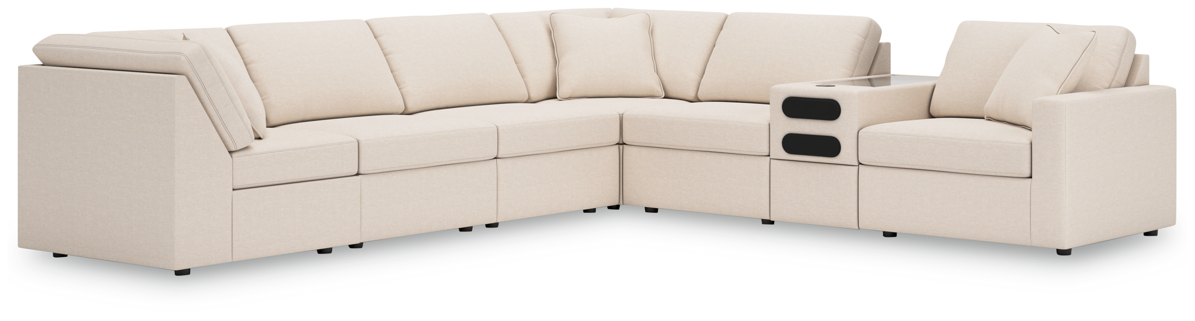 Modmax - 7-Piece Sectional With Audio System Console - Oyster