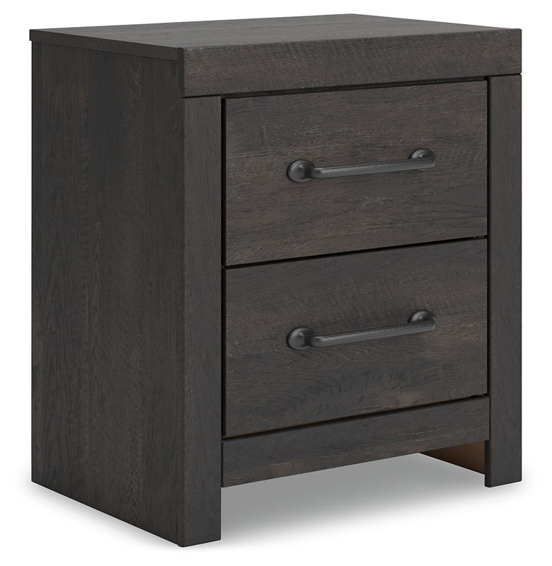 Hollivern - Two Drawer Night Stand - Dark Gray