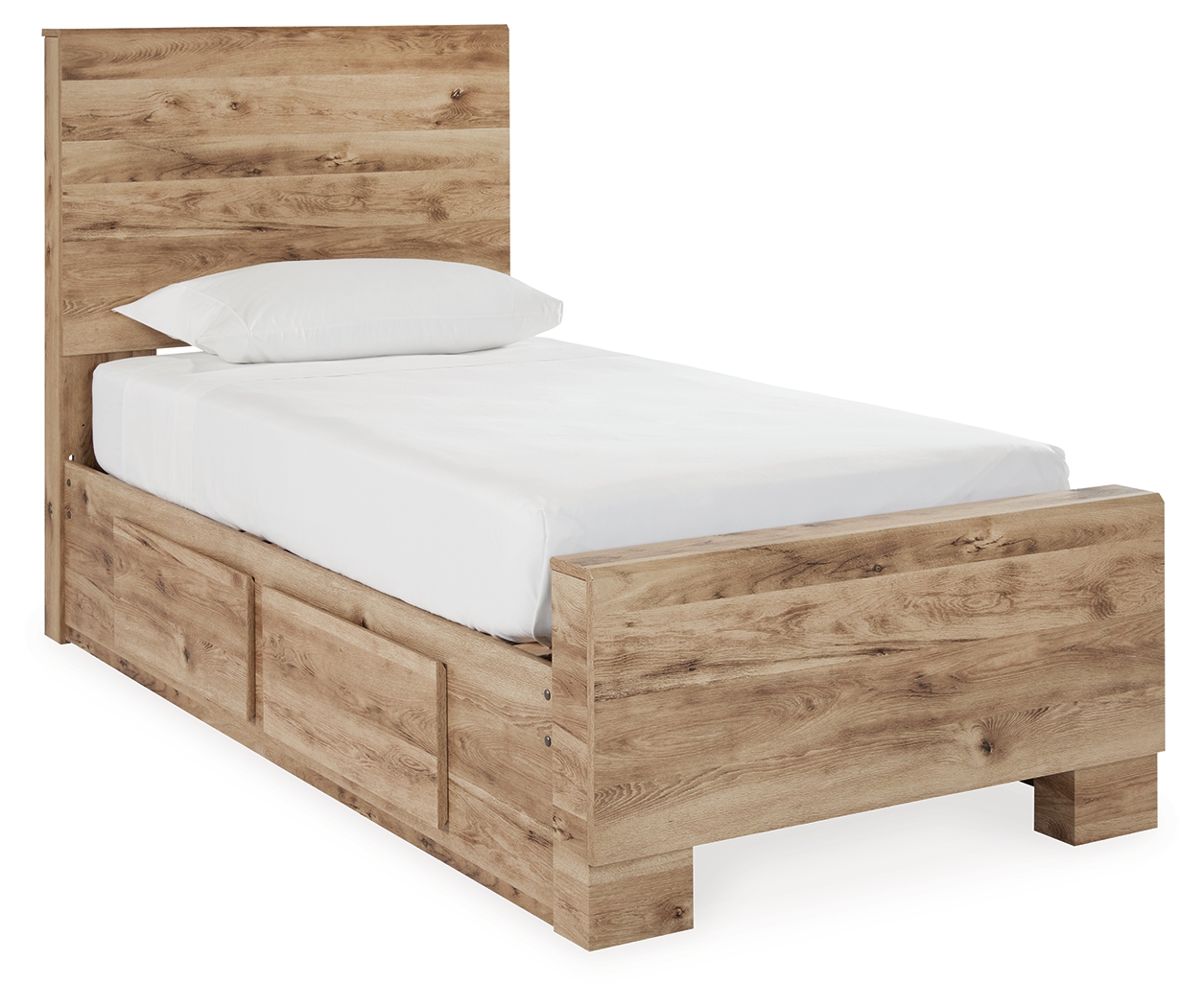 Hyanna - Twin Panel Bed With 2 Side Storage - Tan
