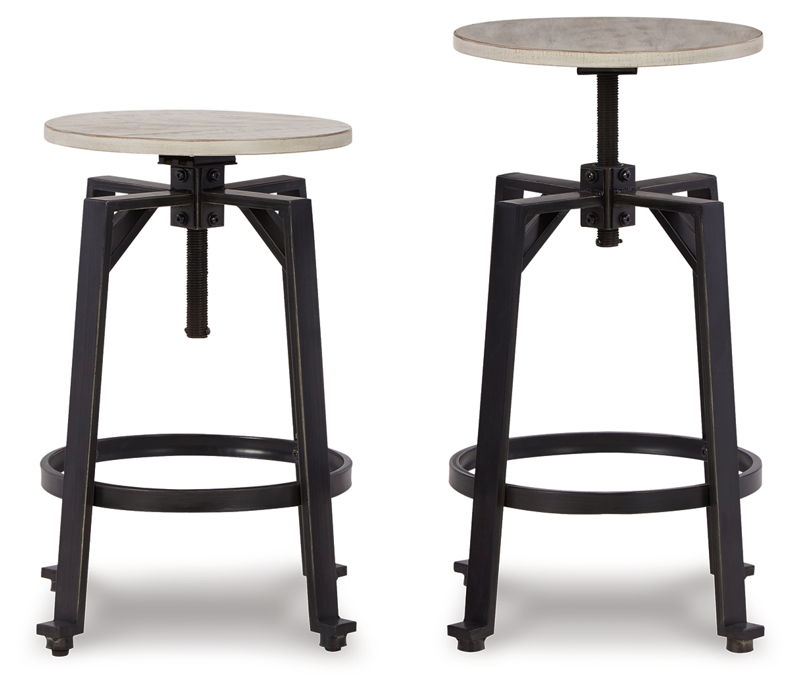 Karisslyn - Swivel Stool (Set of 2) - Whitewash / Black