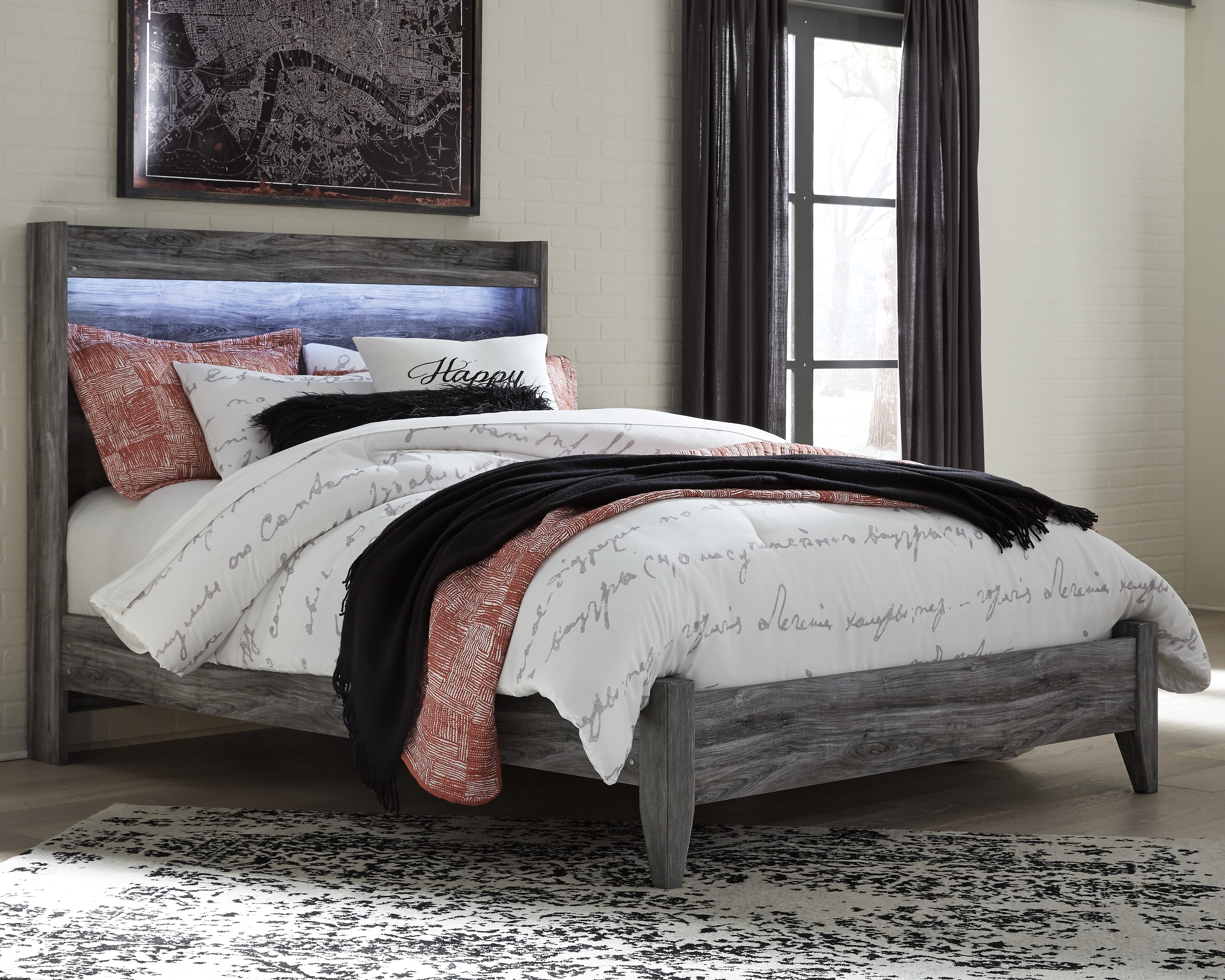 Baystorm - Queen Panel Bed - Gray