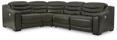 Center Line - 4-Piece Power Reclining Sectional - Dark Gray
