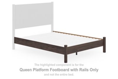 Pamytta - Queen Platform Footboard With Rails - Brown