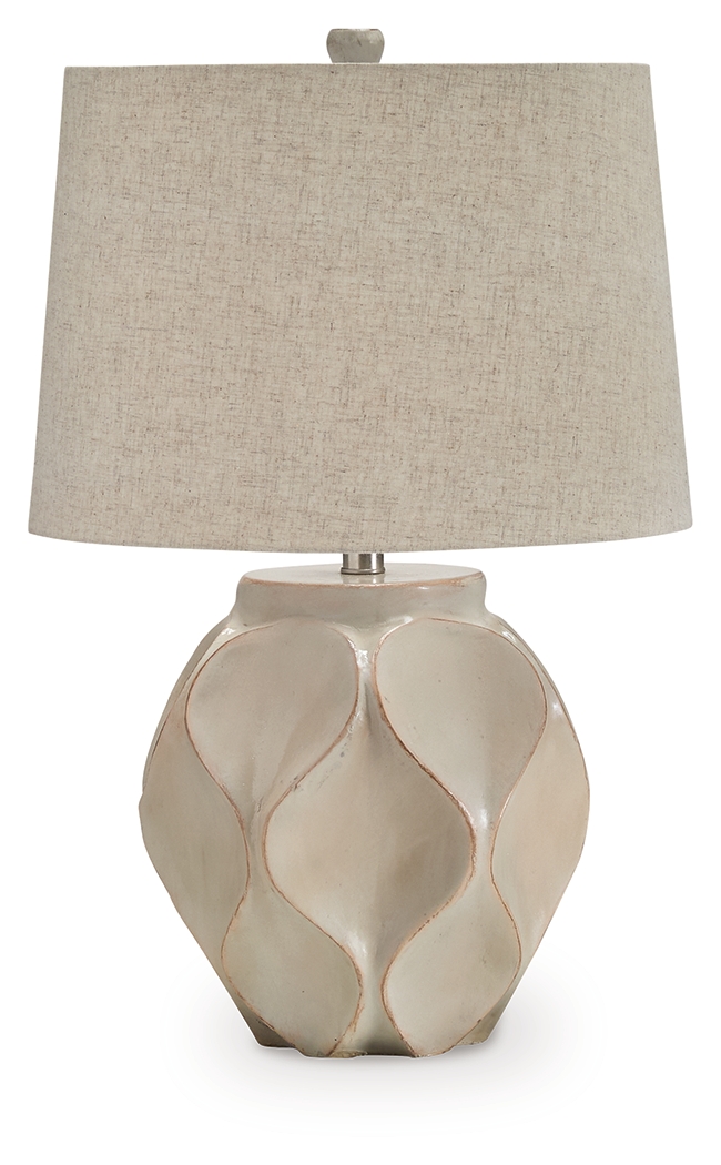 Edselham - Paper Table Lamp - Distressed Cream