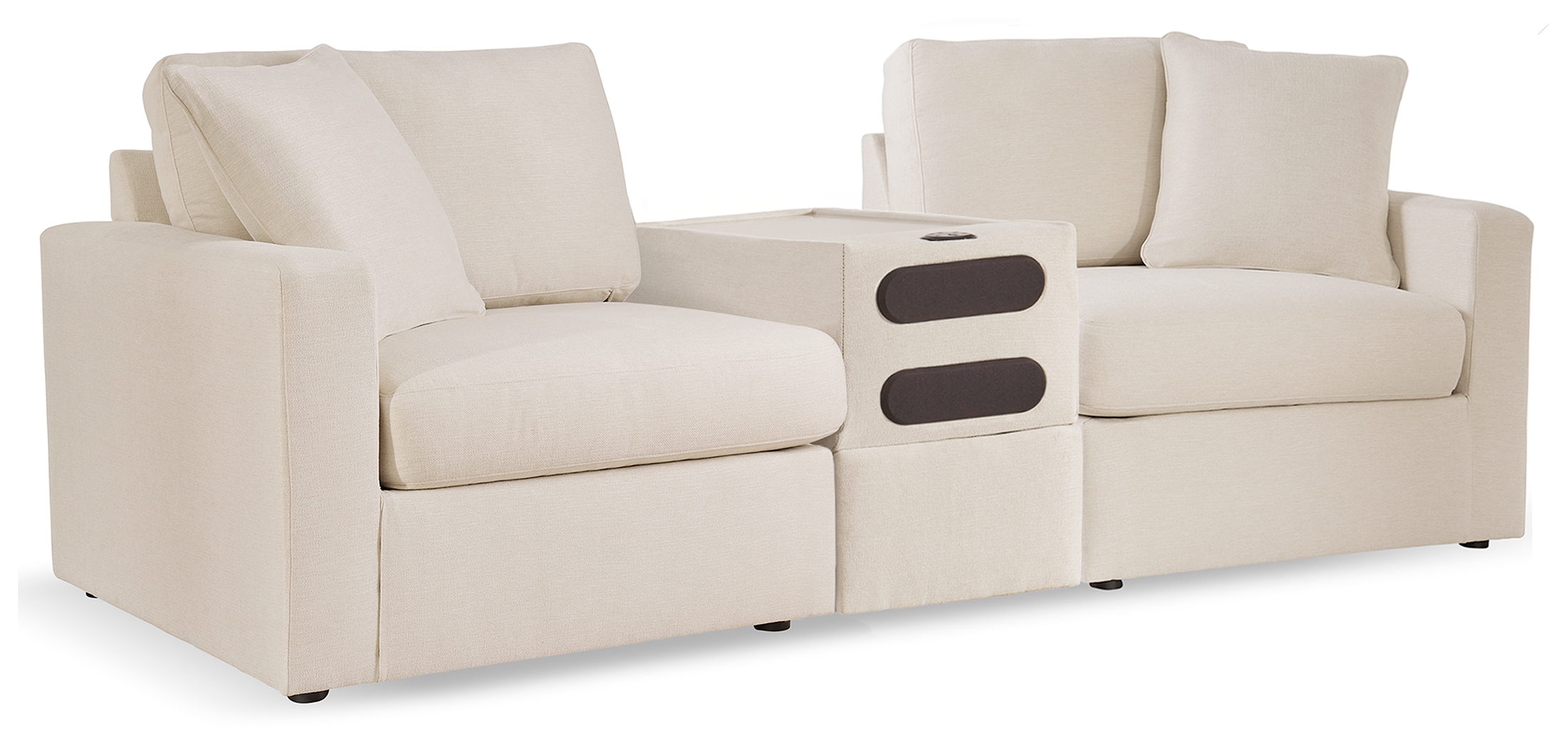 Modmax - 3-Piece Sectional With Audio System Console - Oyster