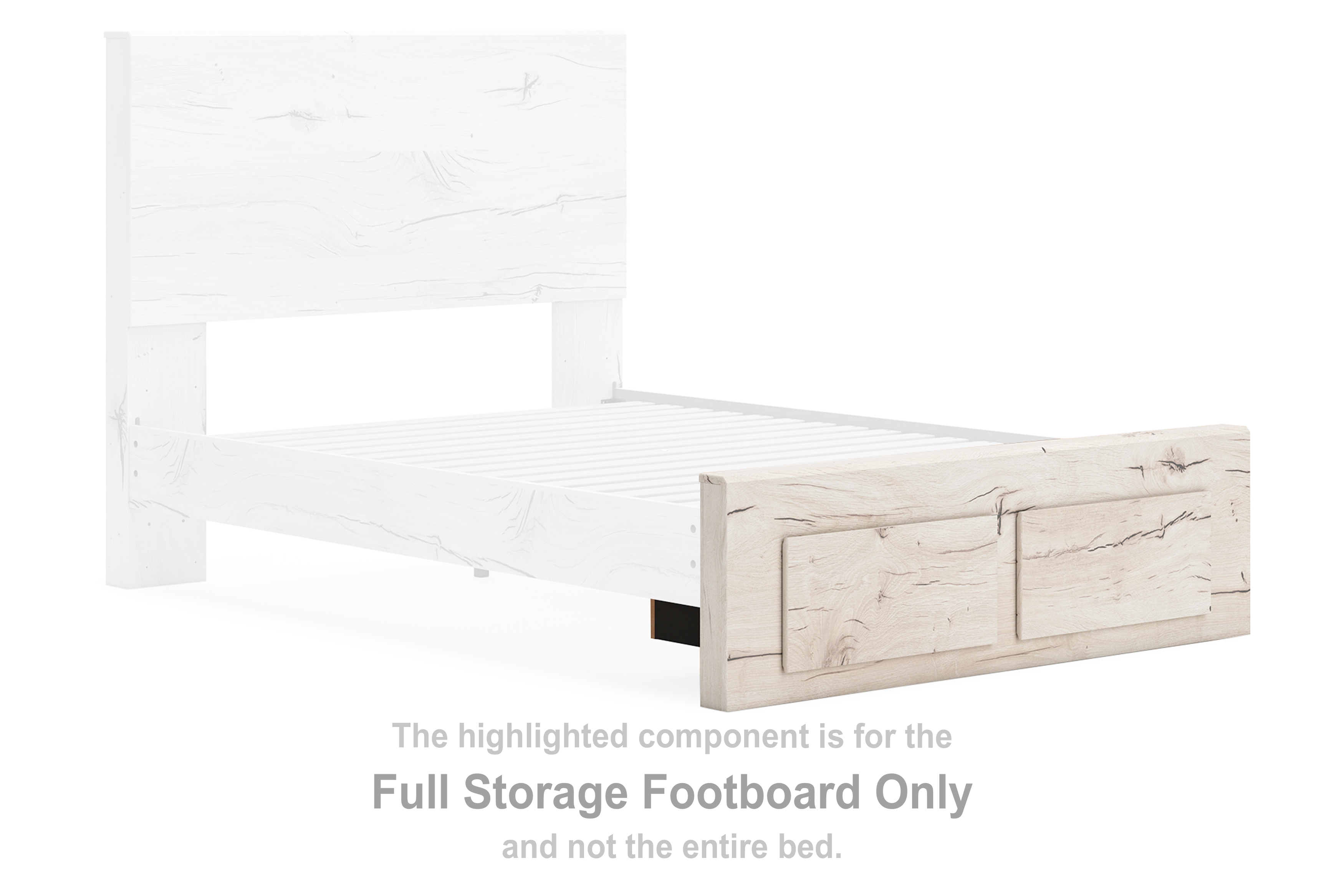 Lawroy - Full Storage Footboard - Light Natural