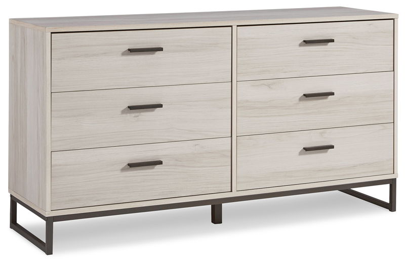 Socalle - Six Drawer Dresser - Vinyl-Wrapped - Light Natural