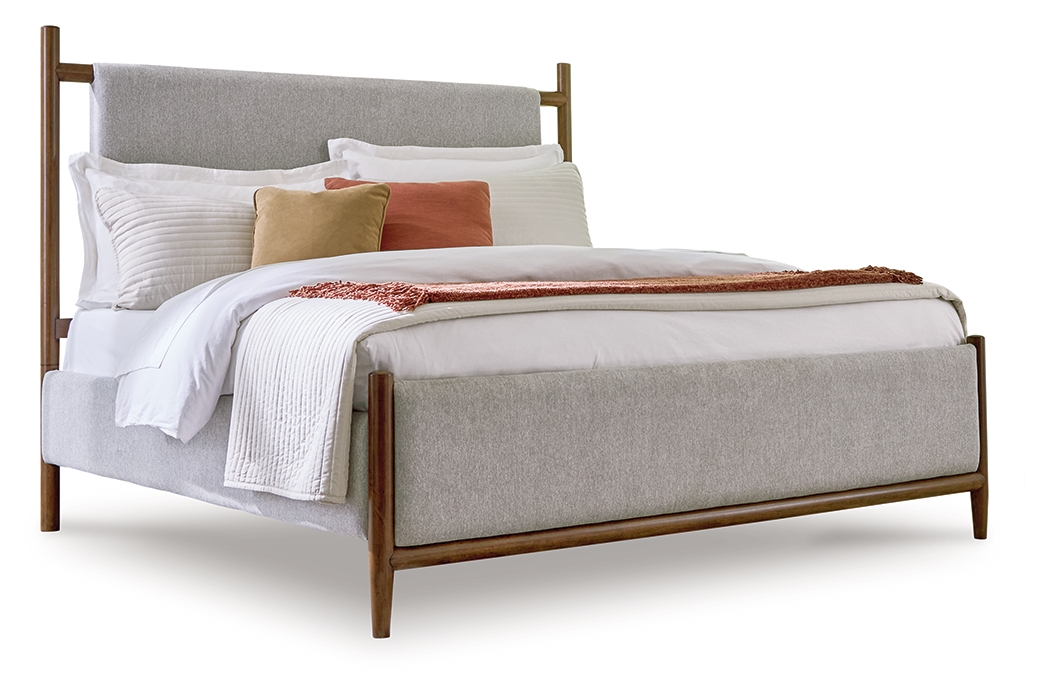 Lyncott - Queen Upholstered Panel Bed - Brown