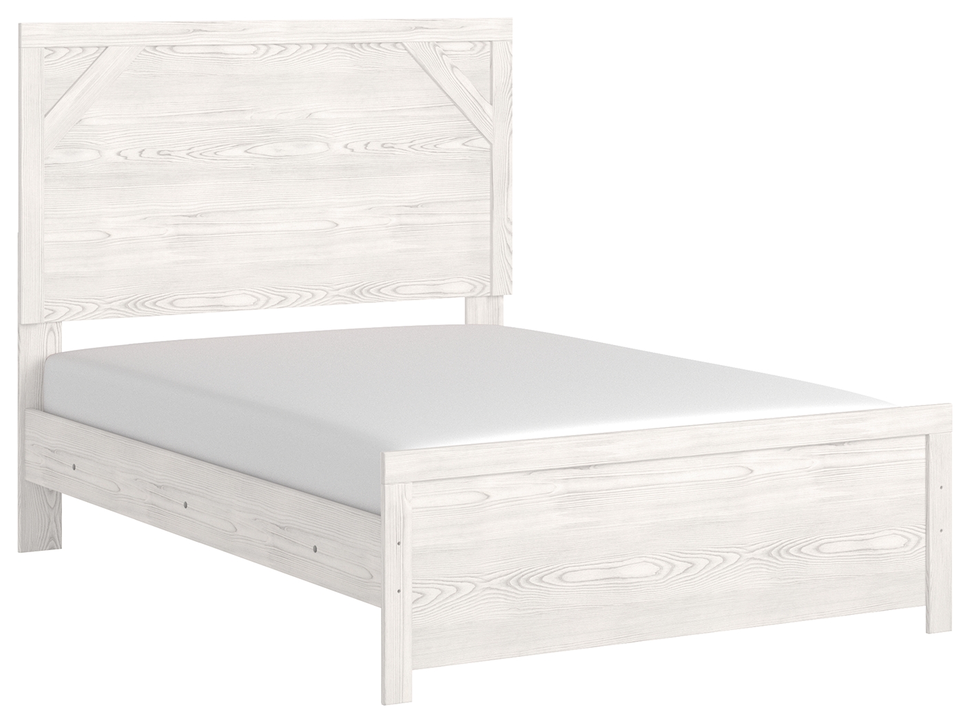 Gerridan - Full Panel Bed - White / Gray