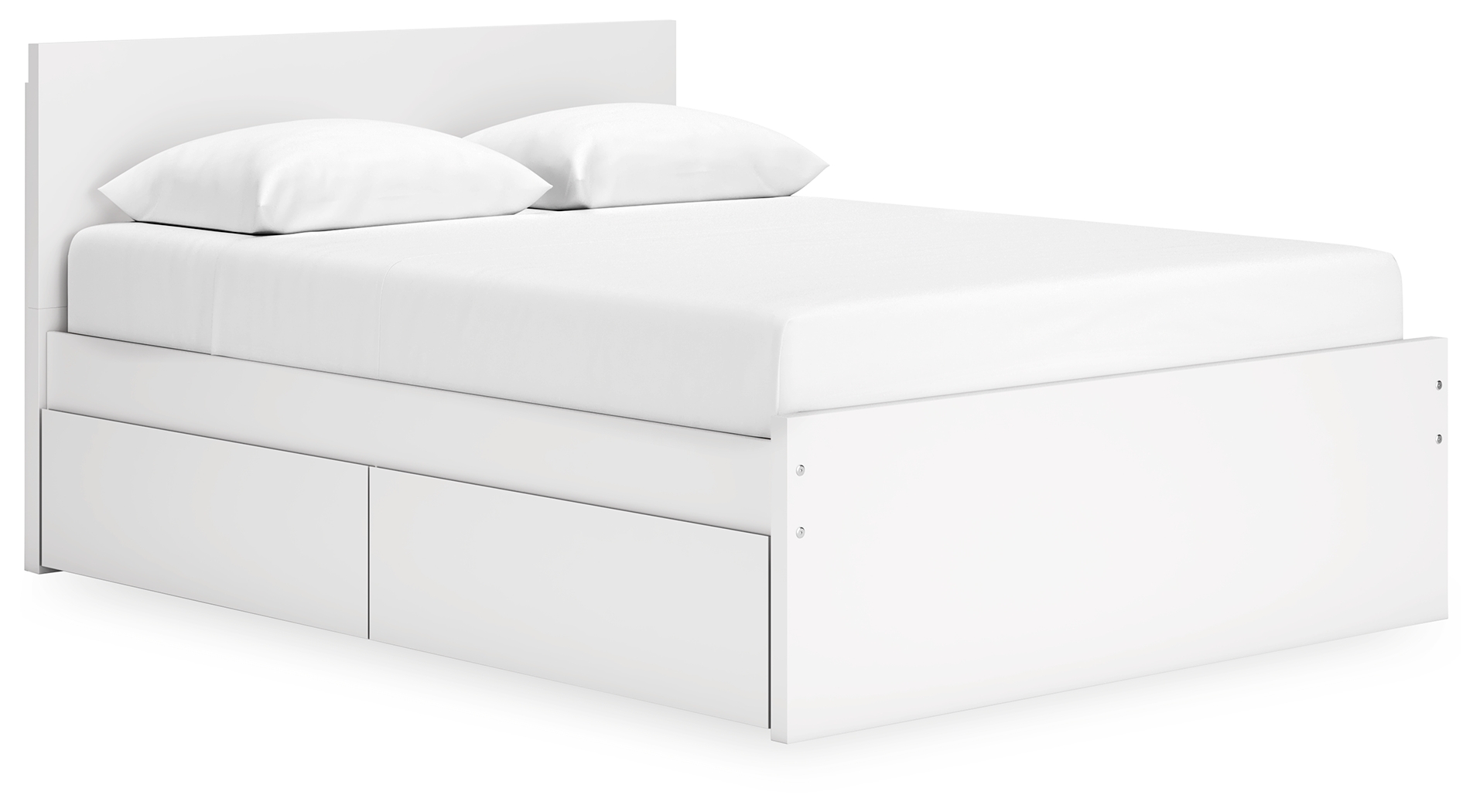 Onita - Queen Panel Platform Bed With 2 Side Storage - White