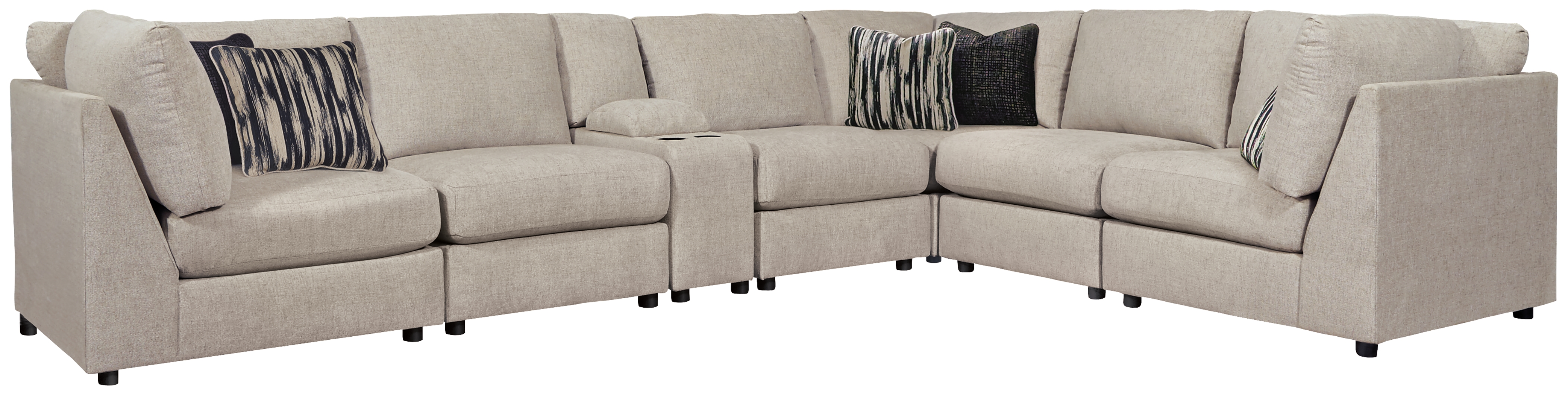Kellway - Armless Chairs Corner 7 Pc Sectional - Bisque