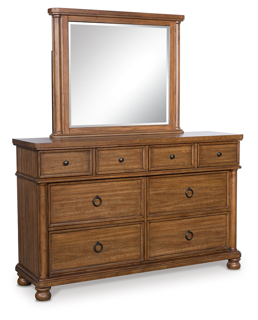 Rowlenstown - Dresser And Mirror - Brown