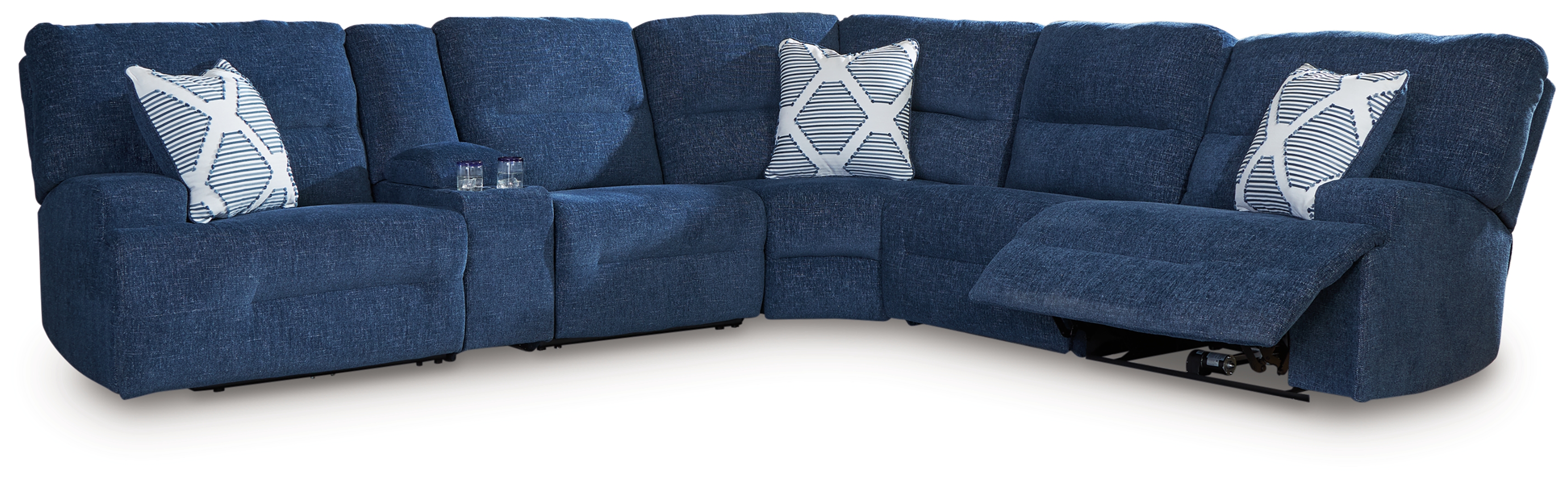 Acklen Place - 6-Piece Power Reclining Sectional - Navy