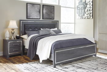 Lodanna - King Panel Bed With Roll Slats - Gray