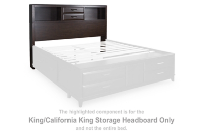 Vanmore - King/California King Storage Headboard - Dark Brown