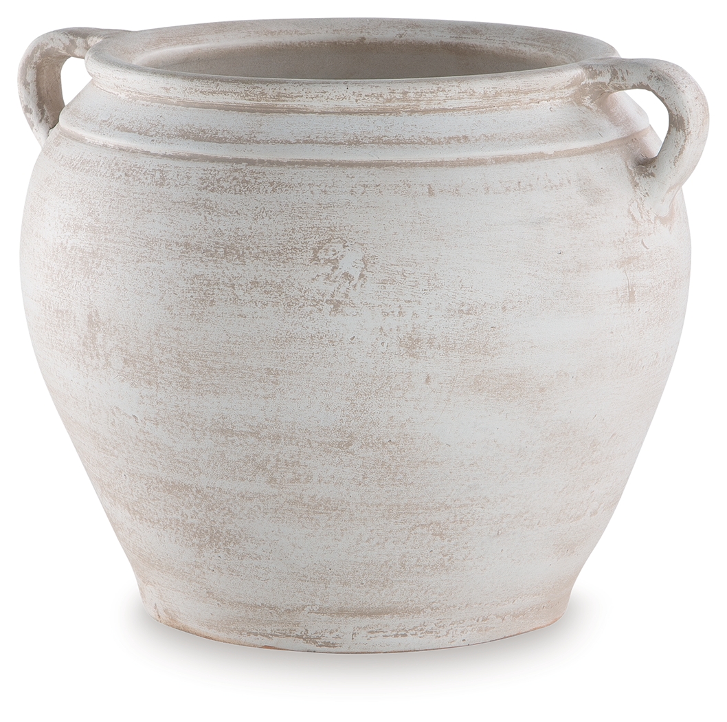 Meadie - 9" Vase - Distressed White