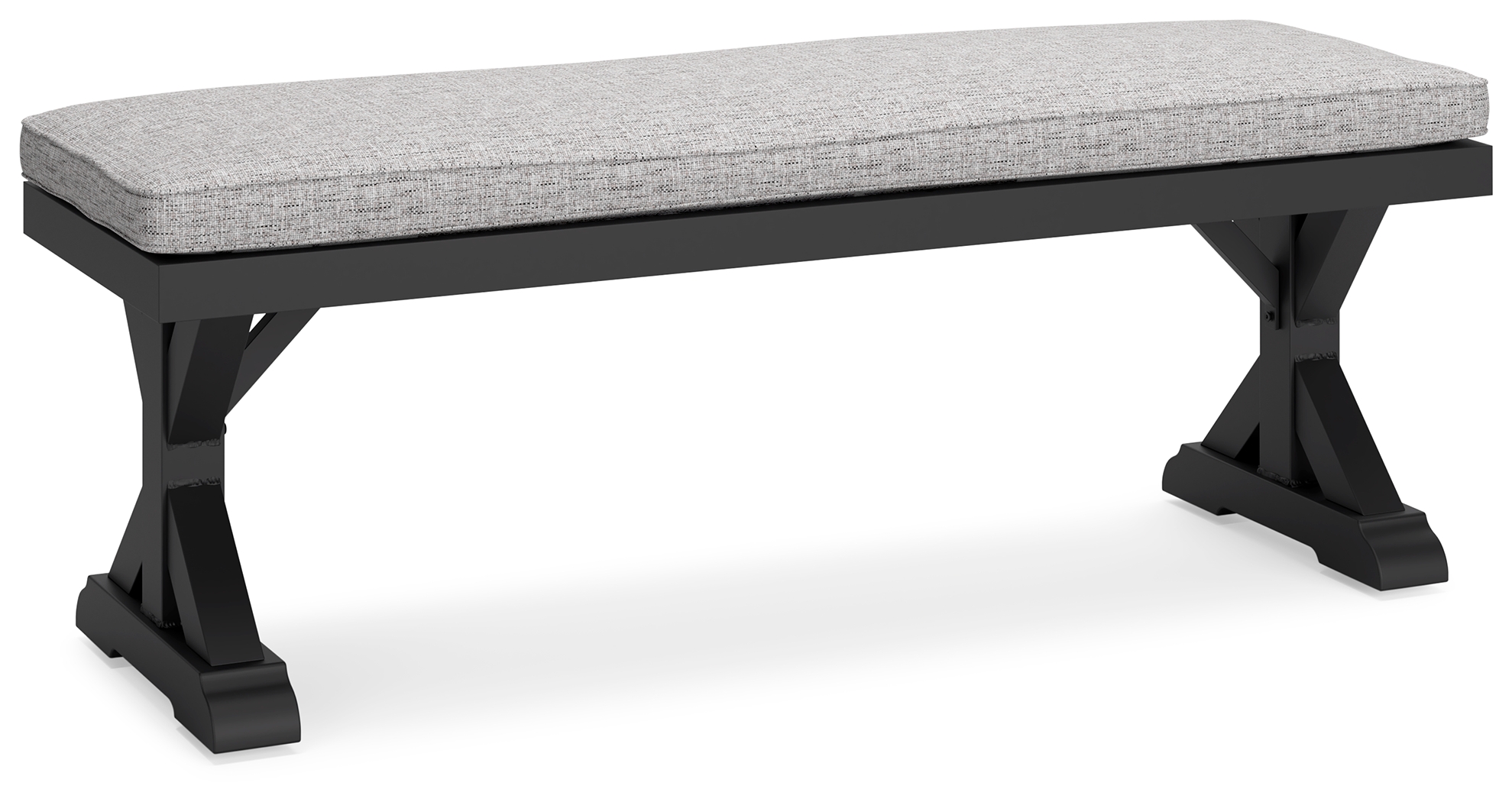 Beachcroft - Bench With Cushion - Black / Light Gray