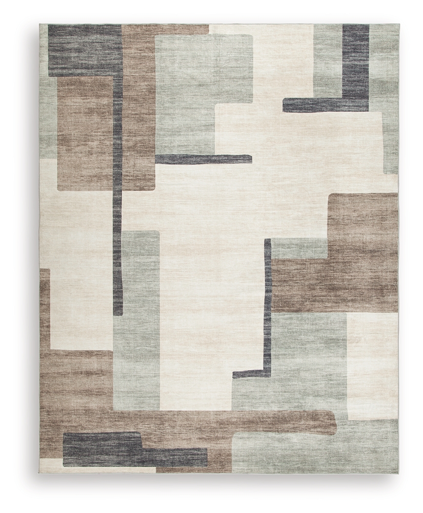 Larkport - 8' x 10' Washable Rug - Cream / Brown / Gray