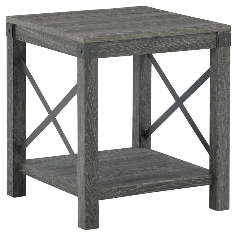 Freedan - Square End Table - Grayish Brown