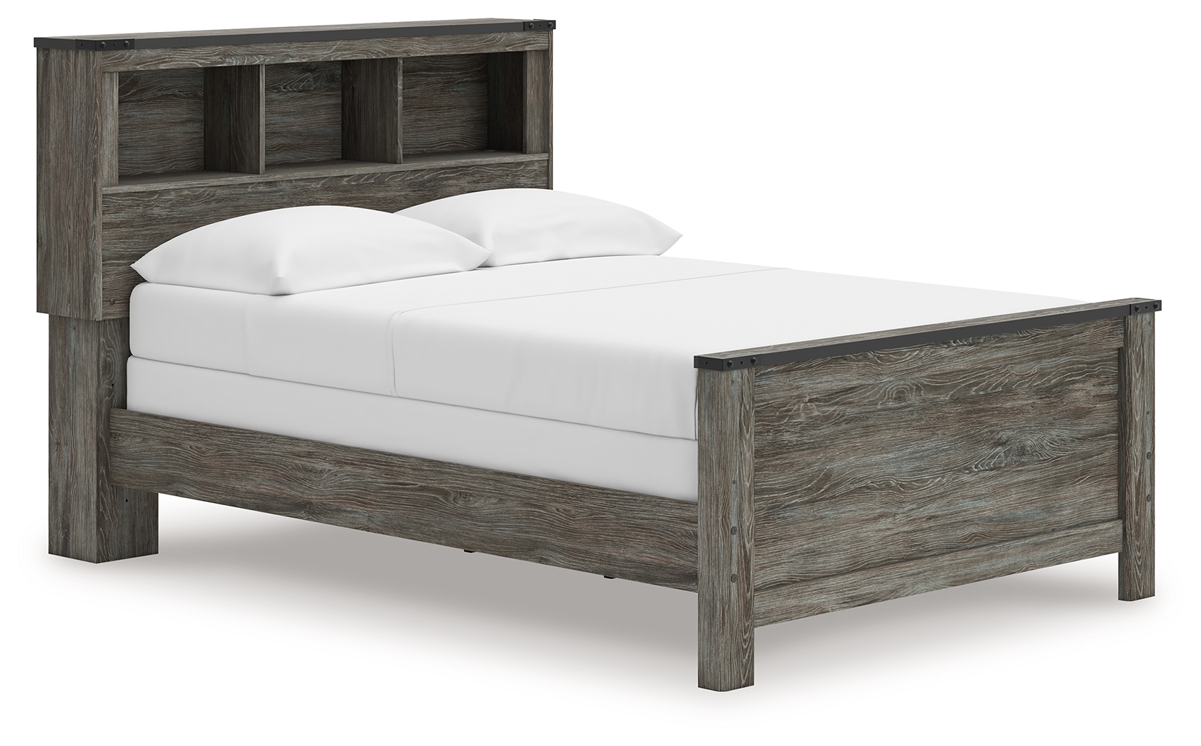 Frandern - Full Bookcase Panel Bed - Gray