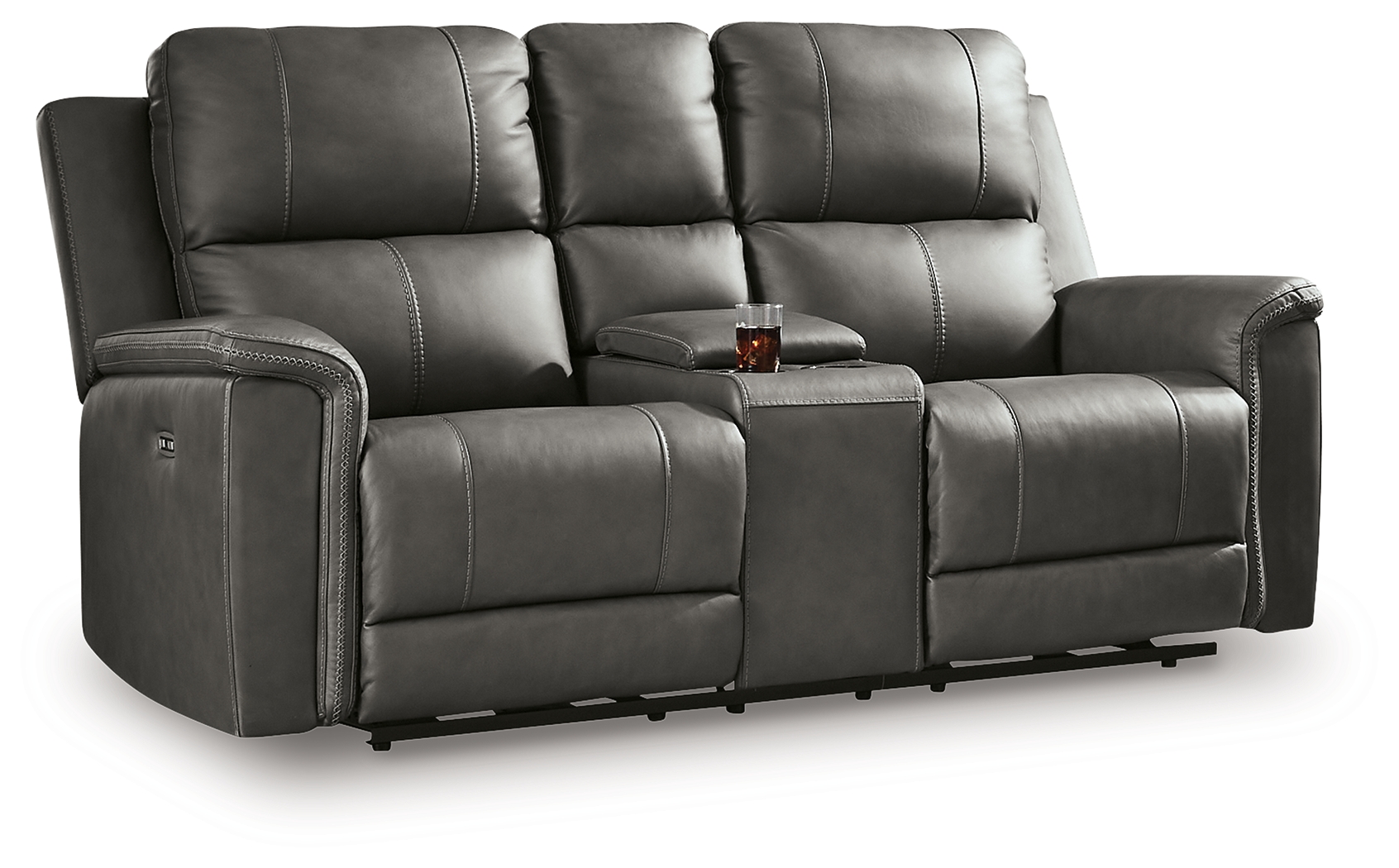 Bleckley - Power Reclining Loveseat With Console / Adjustable Headrest - Anchor