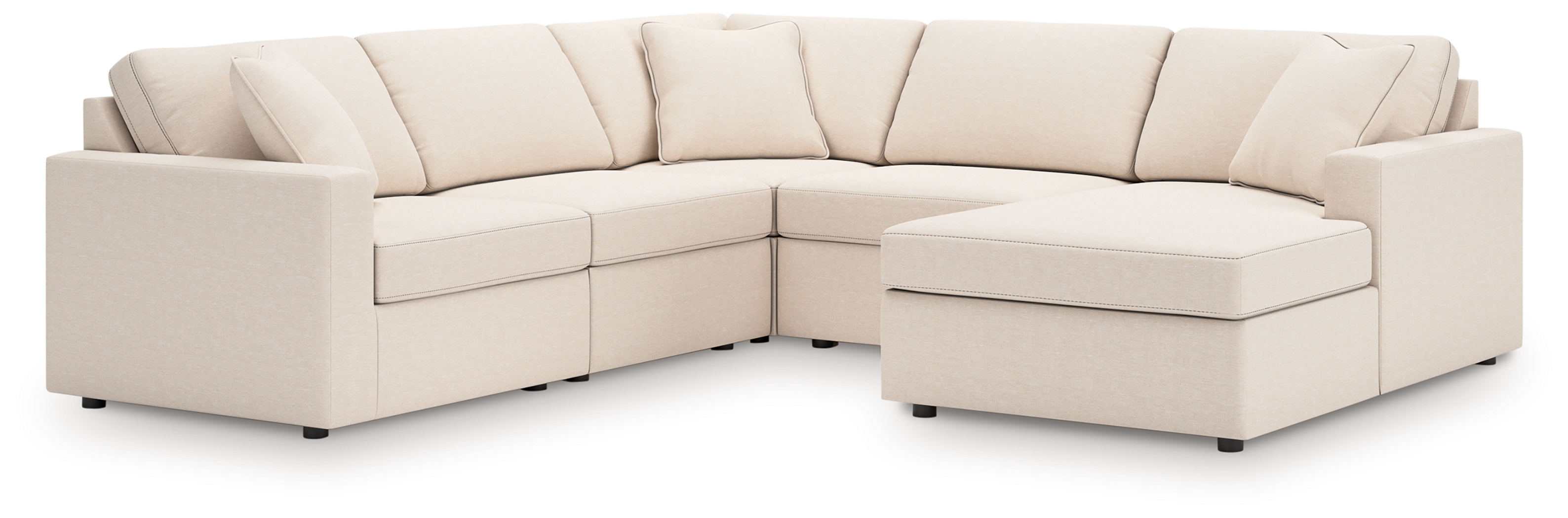 Modmax - 5-Piece Sectional With Raf Corner Chaise, With Laf Corner Chair - Oyster