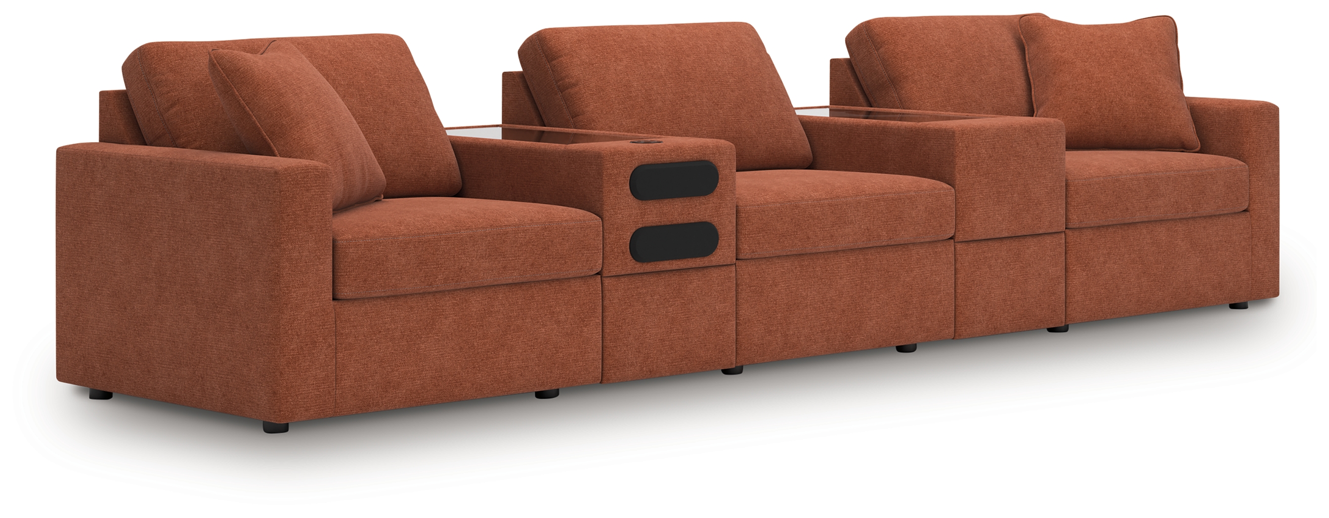 Modmax - 5-Piece Sectional With Audio System And With Storage Console - Spice