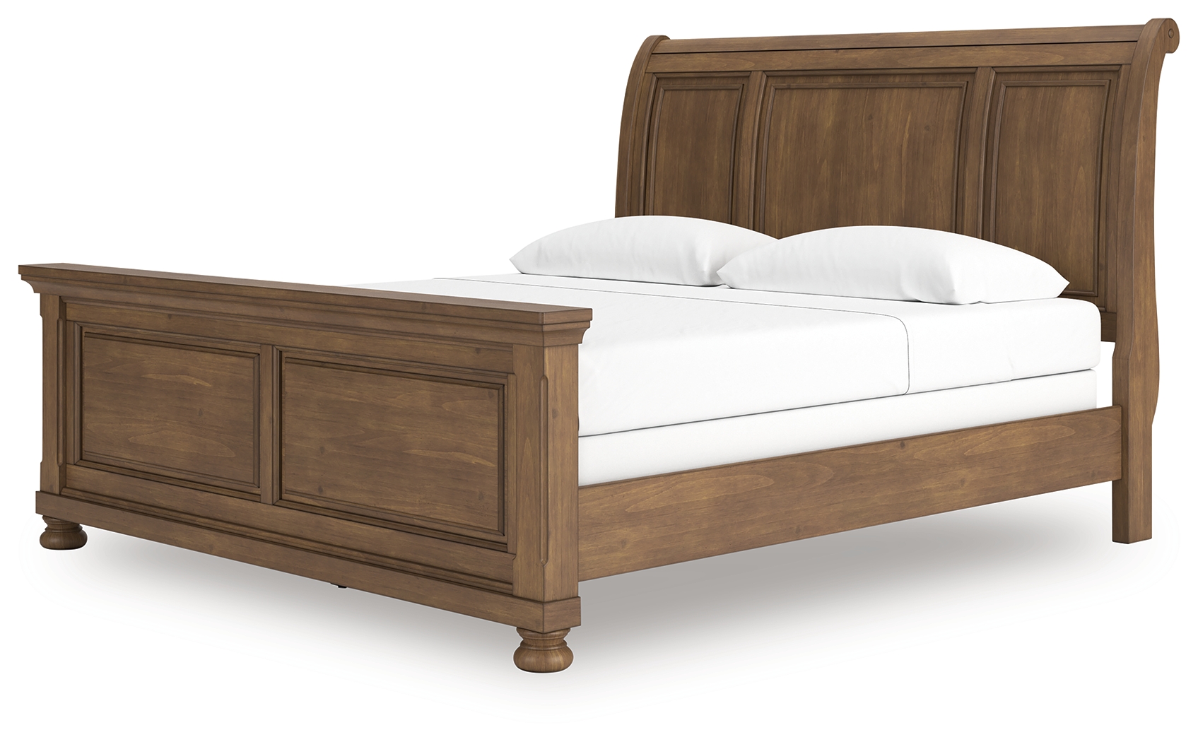 Feddinger - King Sleigh Bed - Medium Brown
