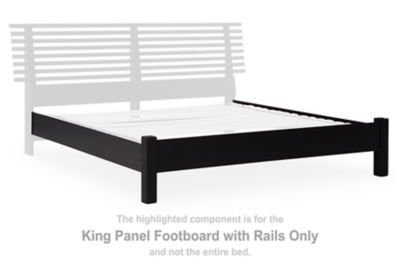 Danziar - King Panel Footboard W/ Rails - Black