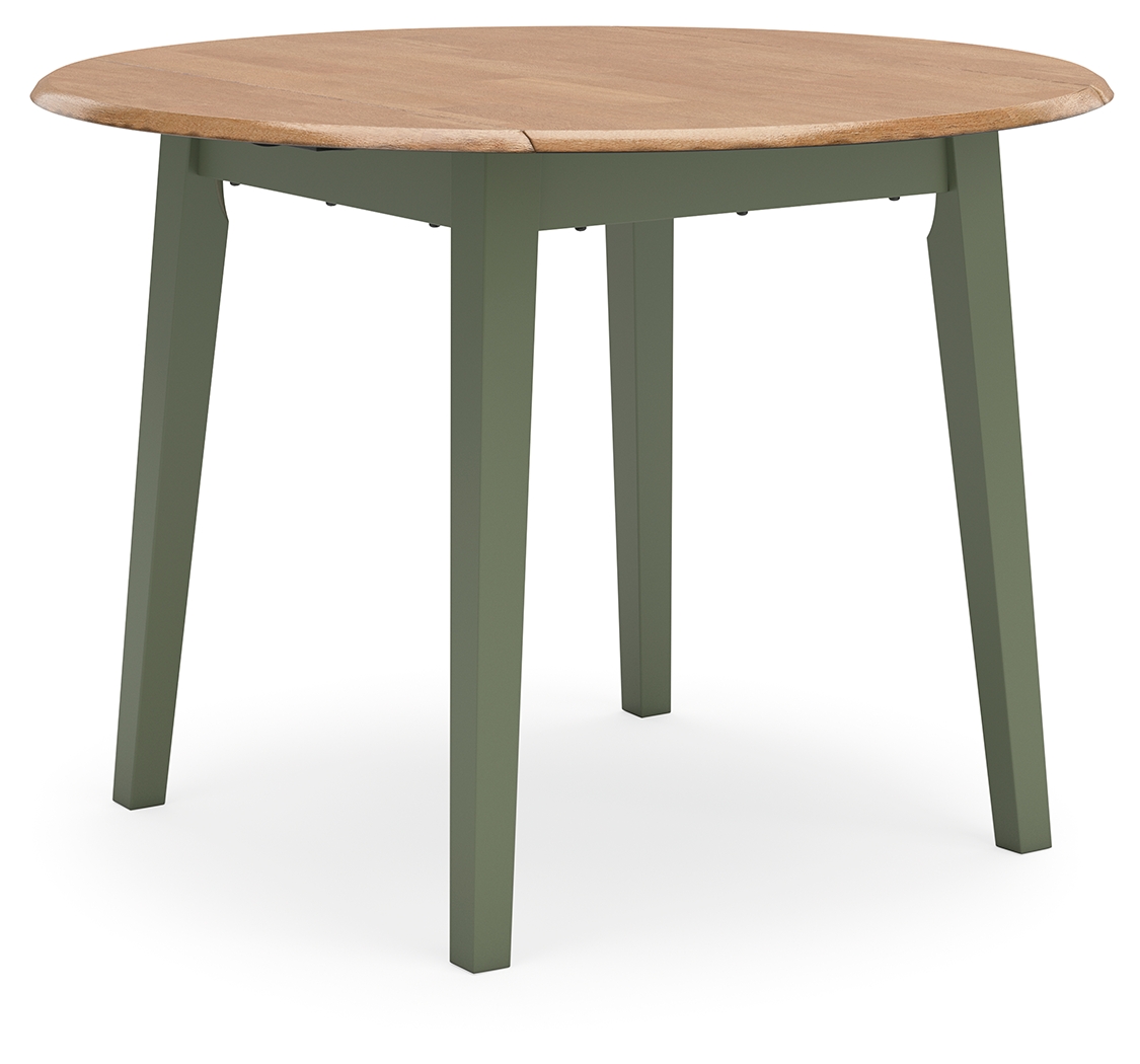 Gesthaven - Round Dining Room Drop Leaf Table - Natural / Green
