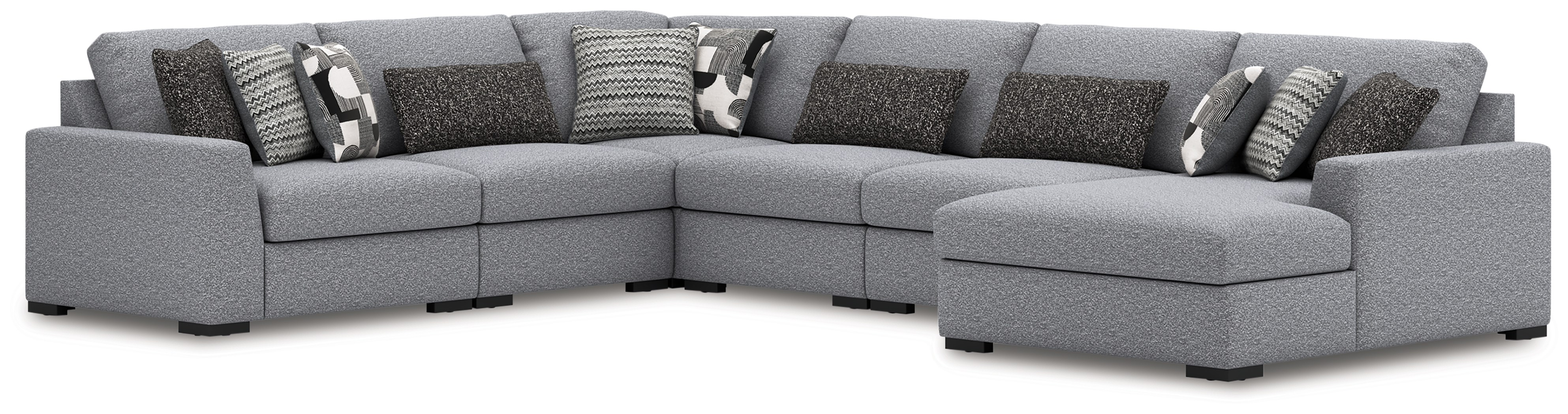 Bealton - 6-Piece Sectional With RAF Corner Chaise - Salt and Pepper