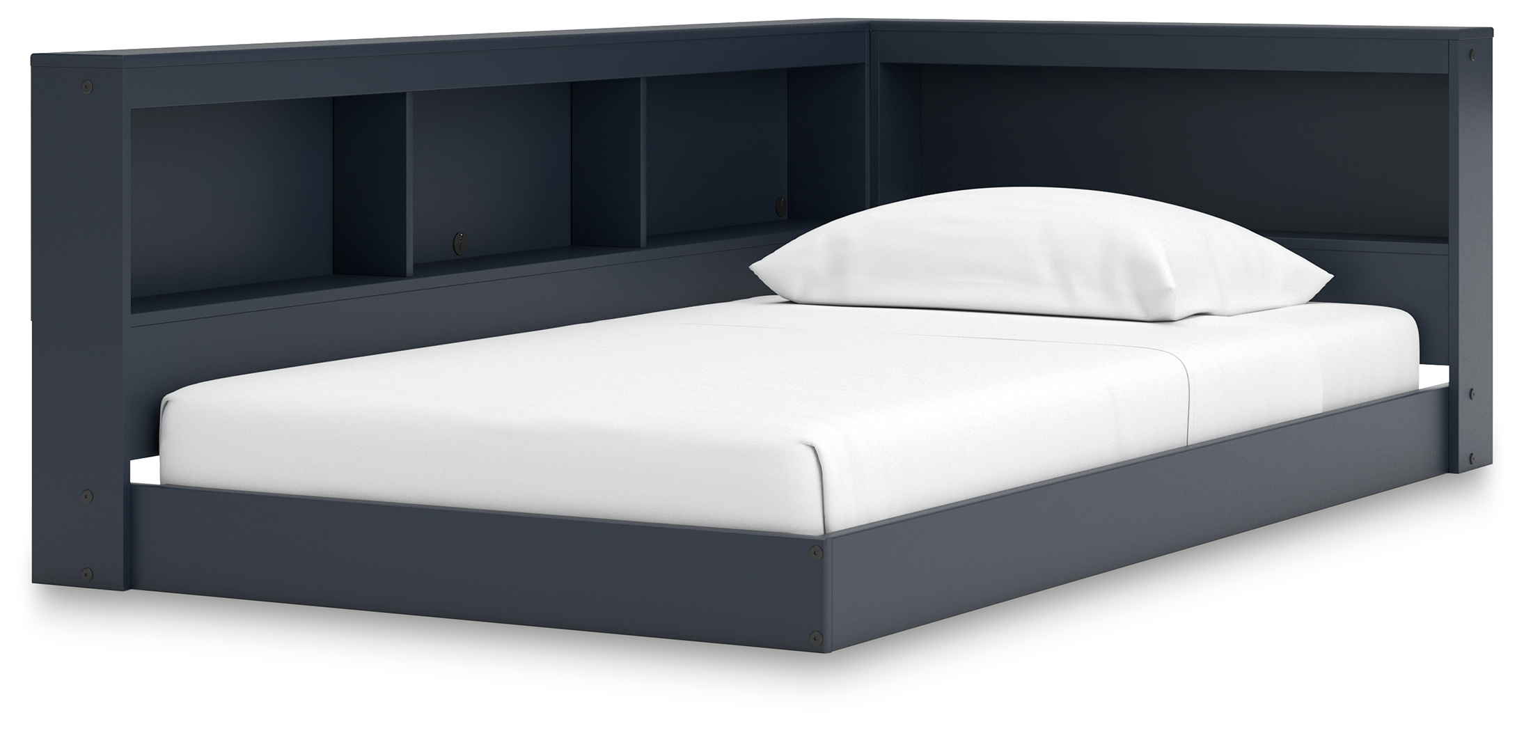 Simmenfort - Twin Bookcase Storage Bed - Navy Blue