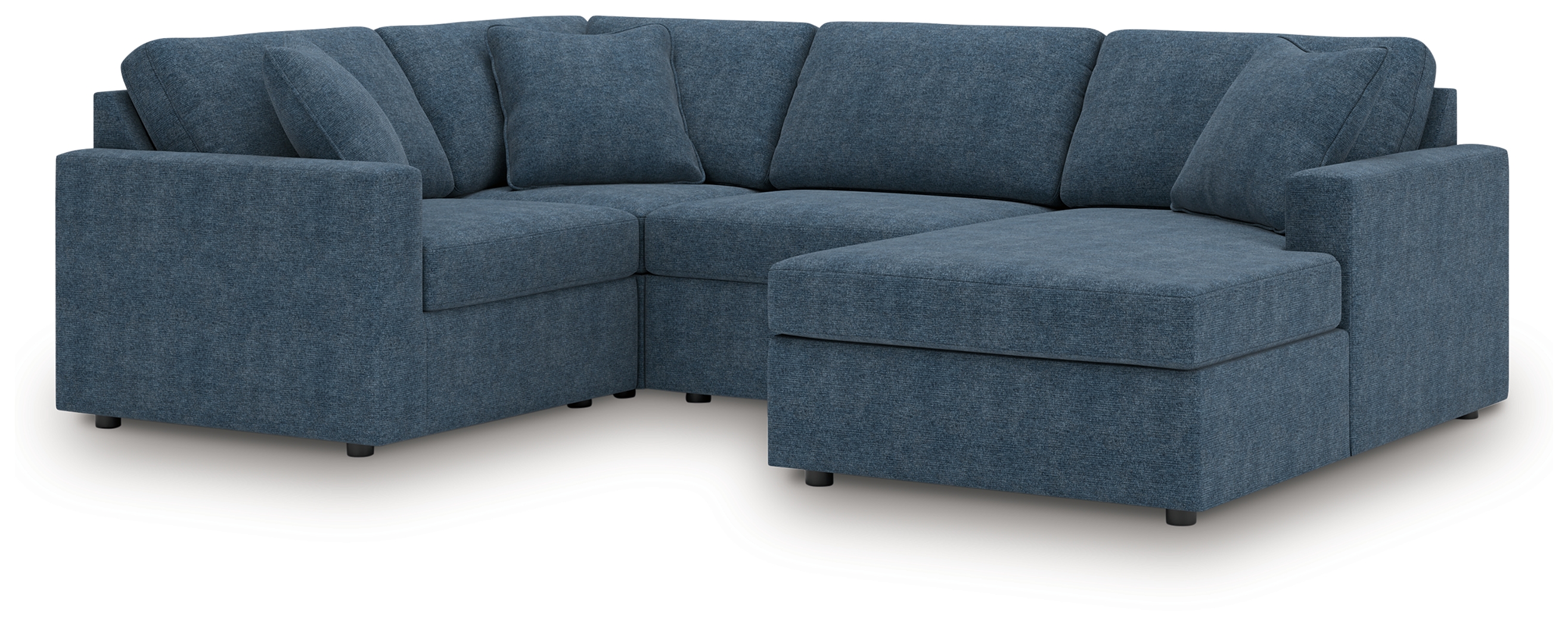 Modmax - 4-Piece Sectional With Raf Corner Chaise, With Laf Corner Chair - Ink