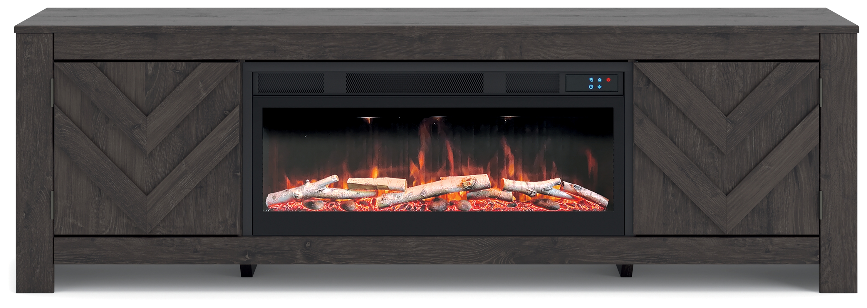 Cayboni - 71" TV Stand With Electric Fireplace - Black