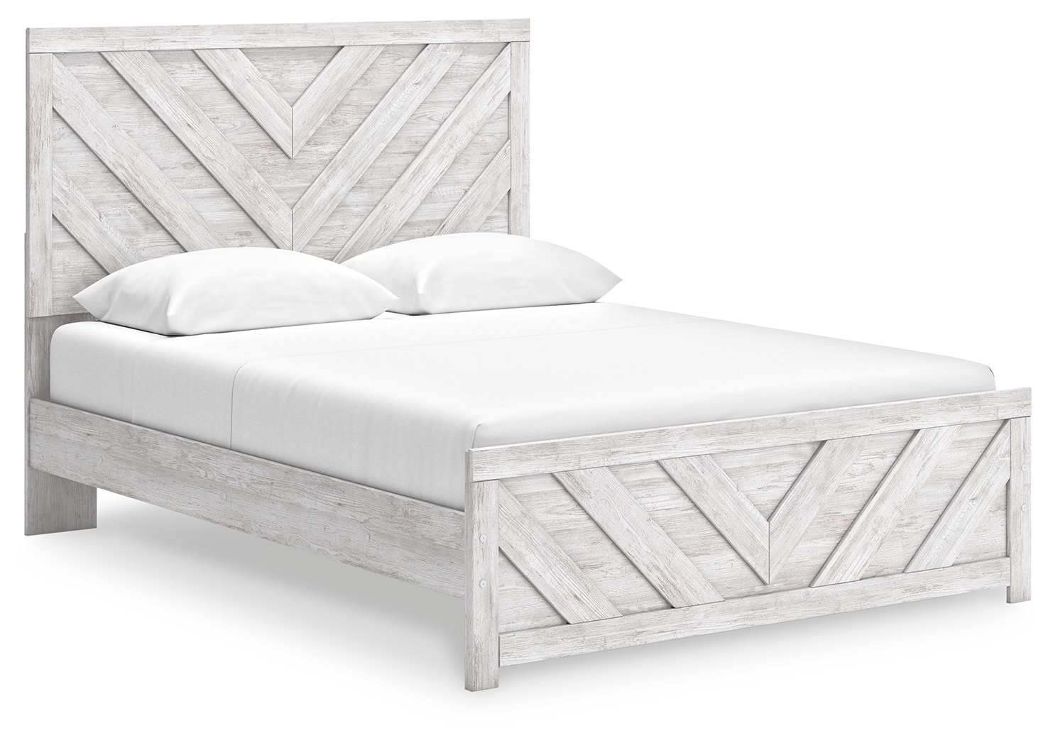 Cayboni - Queen Panel Bed - Whitewash