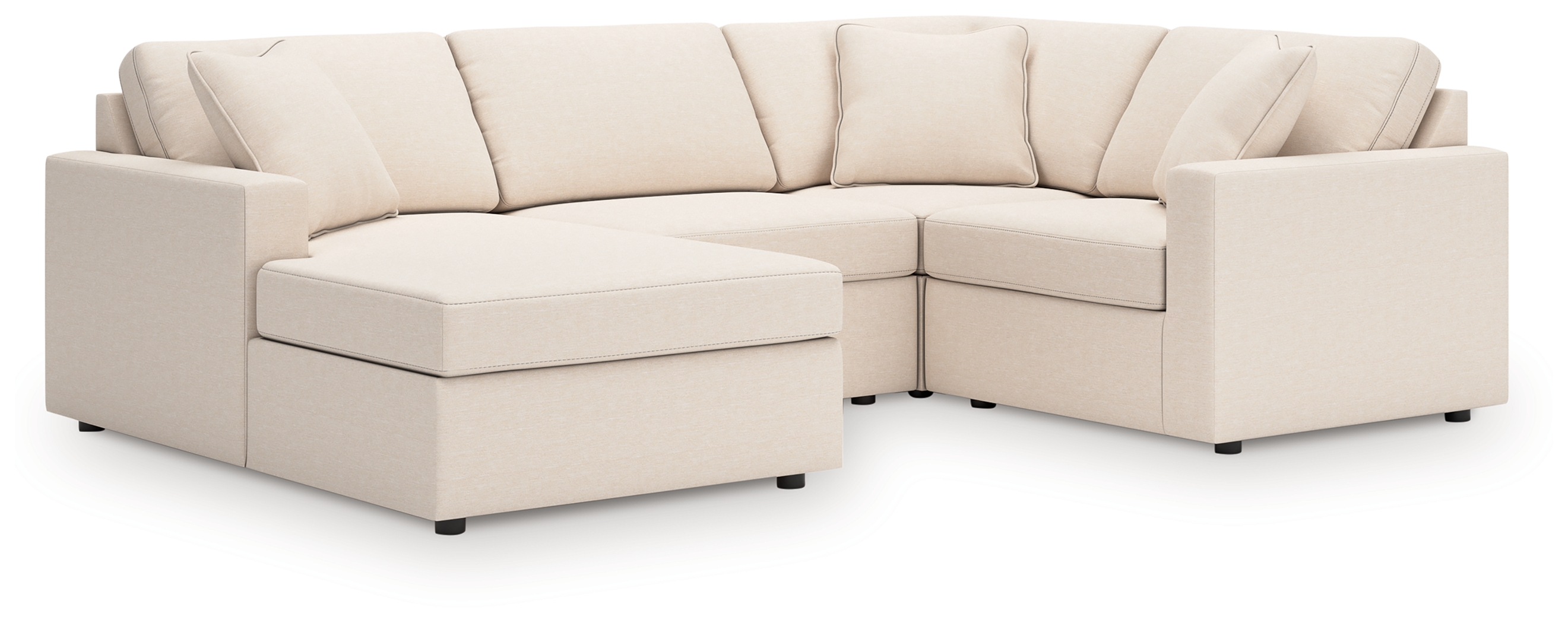 Modmax - 4-Piece Sectional With Laf Corner Chaise, With Raf Corner Chair - Oyster