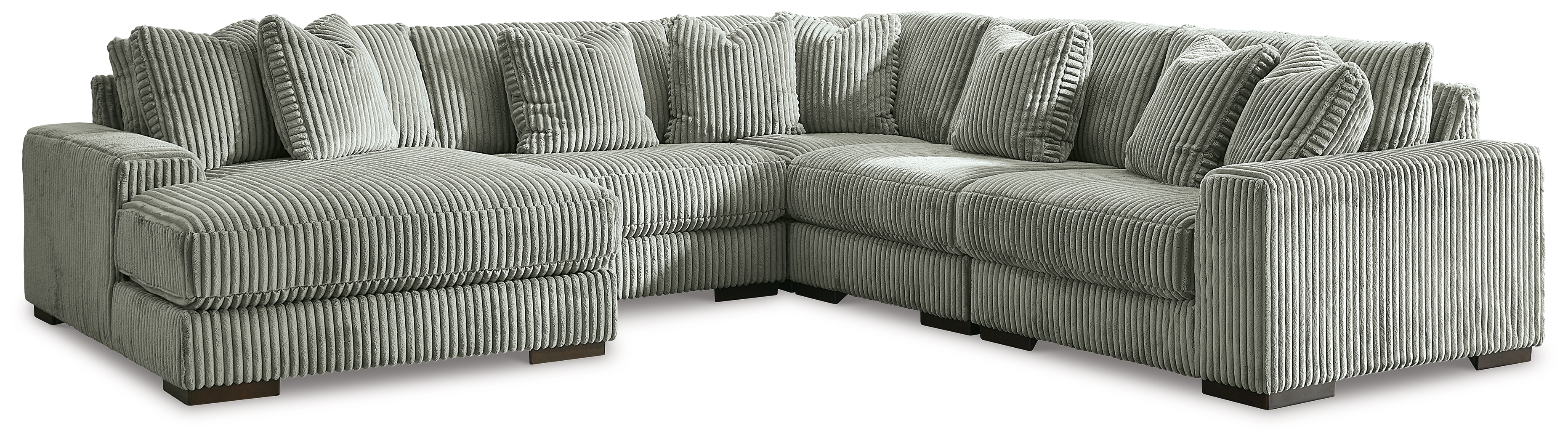 Lindyn - Left Arm Facing Corner Chaise 5 Pc Sectional - Fog