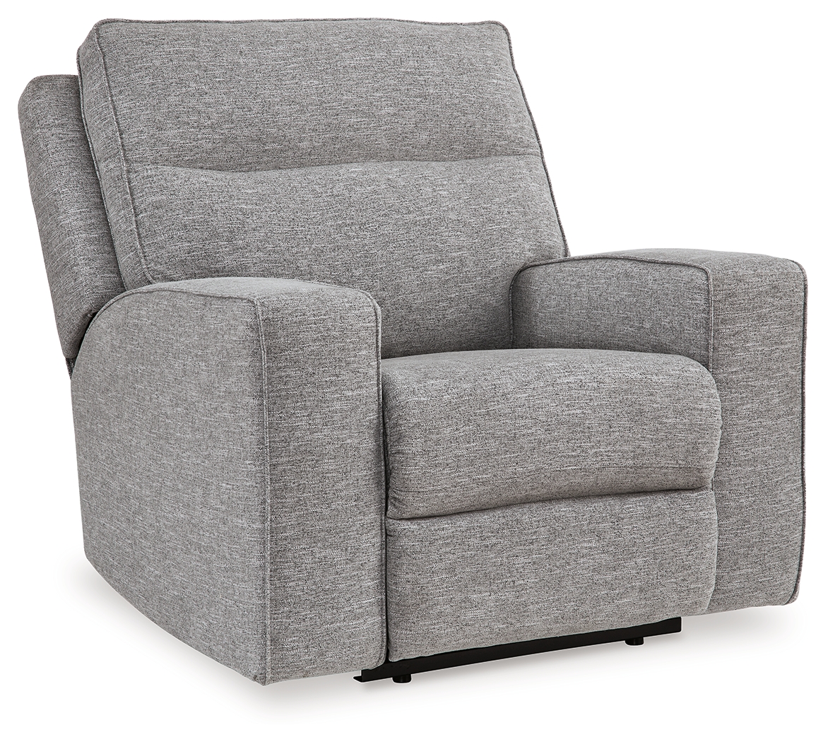 Biscoe - Power Recliner /Adj Headrest - Pewter