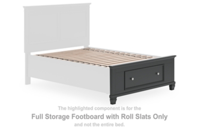 Lanolee - Full Storage Footboard With Roll Slats - Black