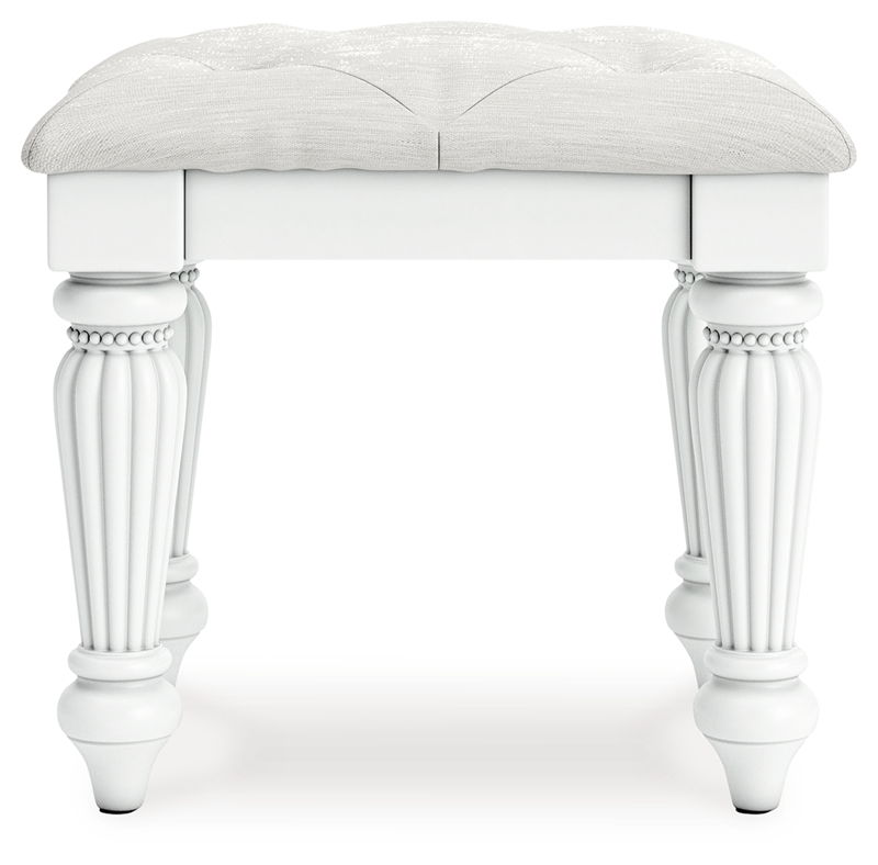 Kozlani - Vanity Upholstered Stool - White