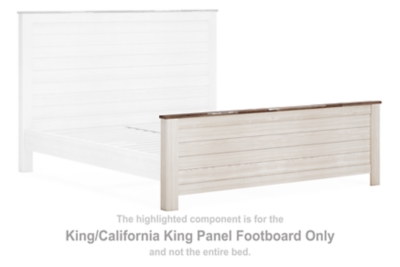 Willowton - King/Cal King Panel Footboard - Whitewash