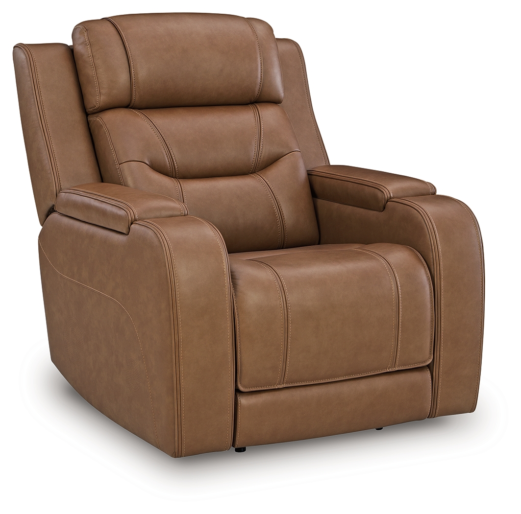 Knightington - Power Recliner With Audio Seating - Caramel