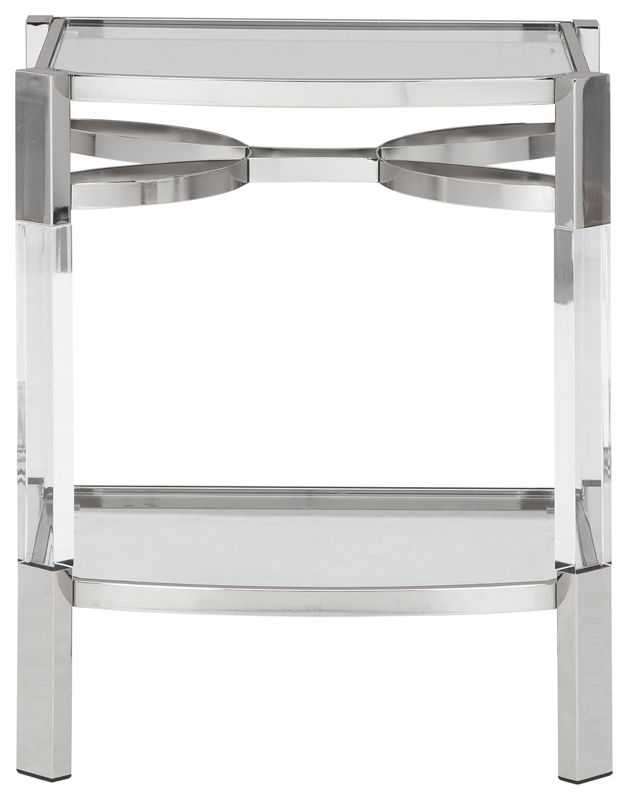 Chaseton - Accent Table - Clear / Silver Finish