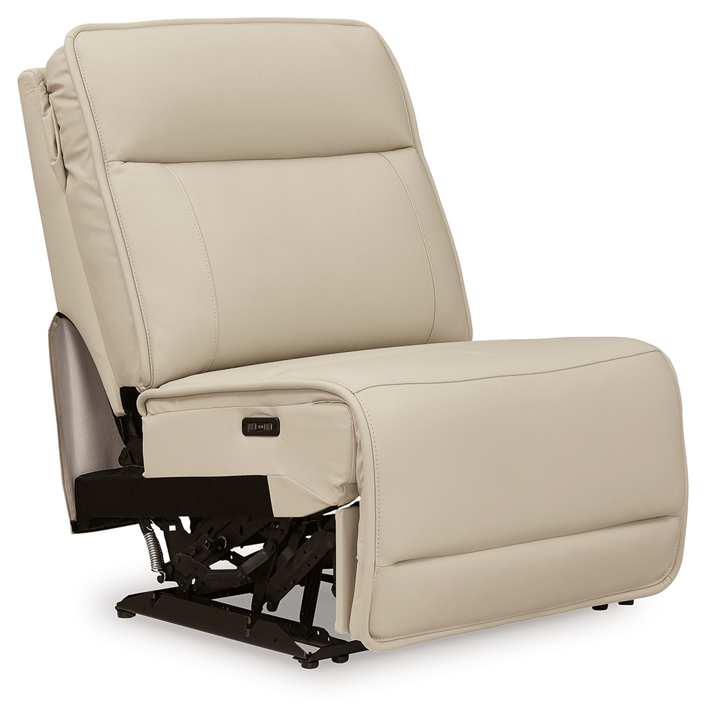 Double Deal - Power Armless Recliner With Adj Headrest - Almond