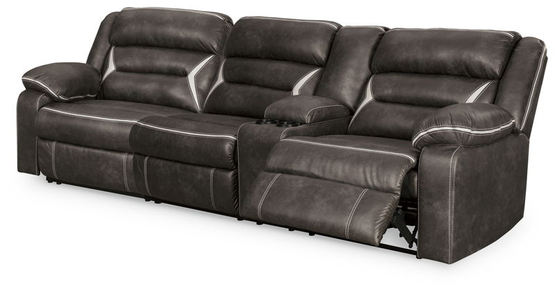 Kincord - Right Arm Facing Power Sofa with Console 2 Pc Sectional - Midnight