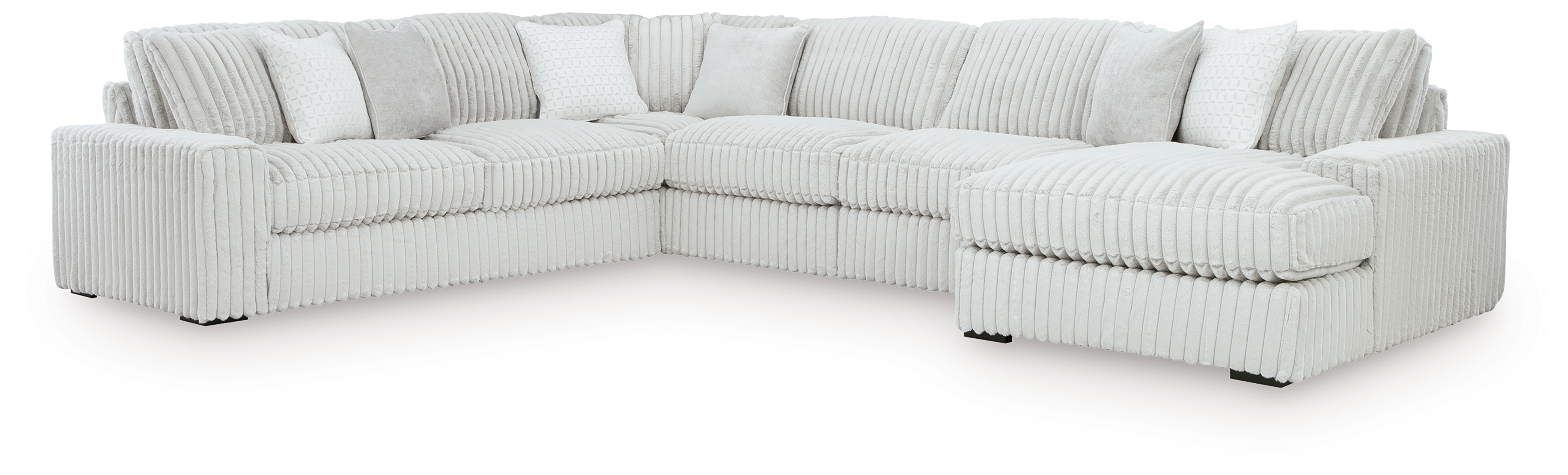 Stupendous - 5-Piece Sectional With RAF Corner Chaise - Alloy