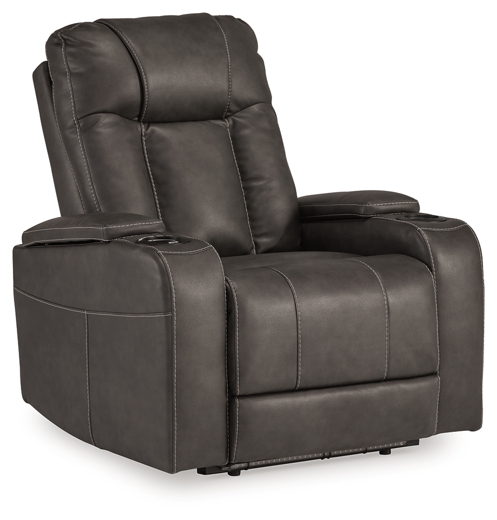 Feazada - Power Recliner With Adj Headrest - Shadow