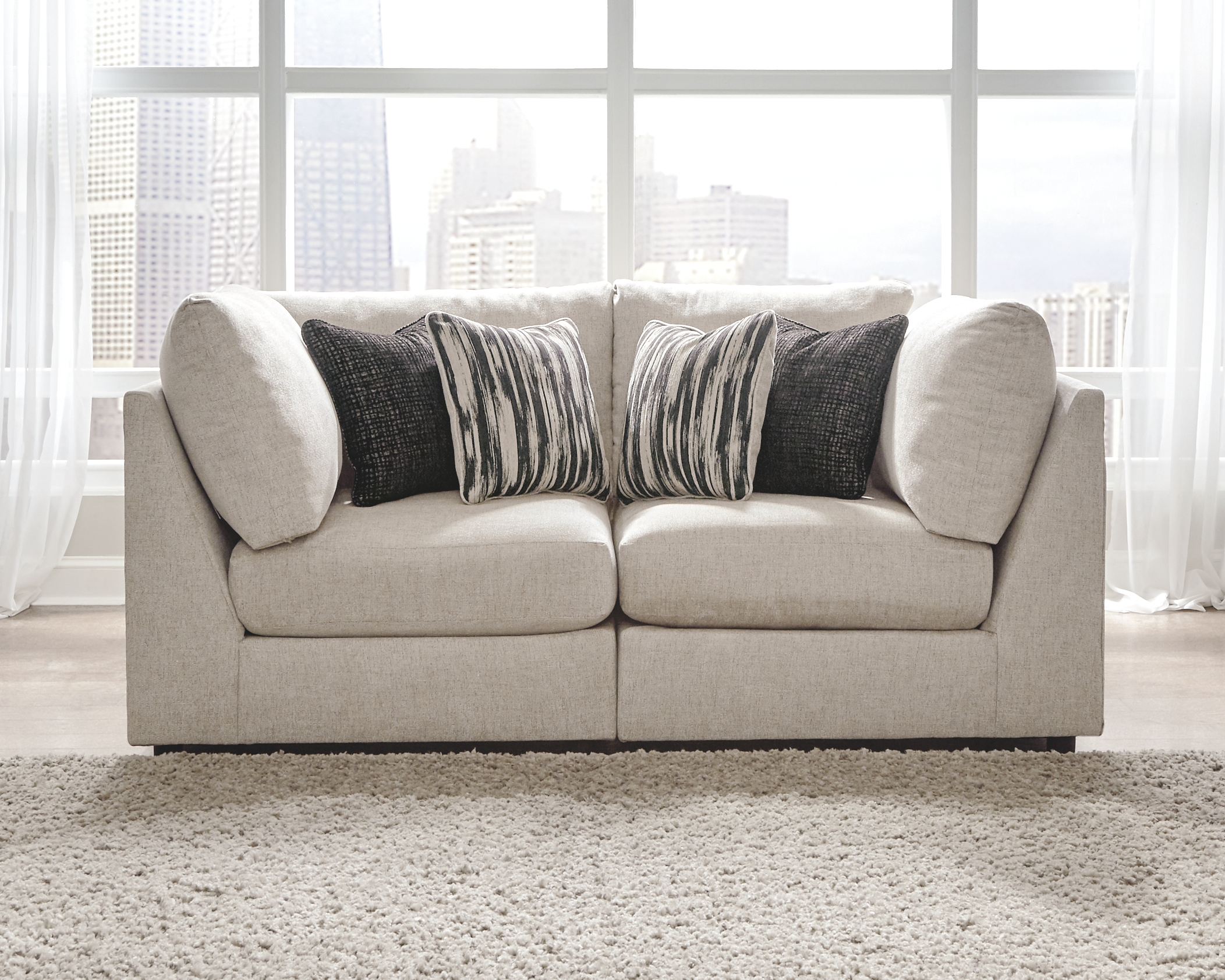 Kellway - Loveseat 2 Pc Sectional - Bisque