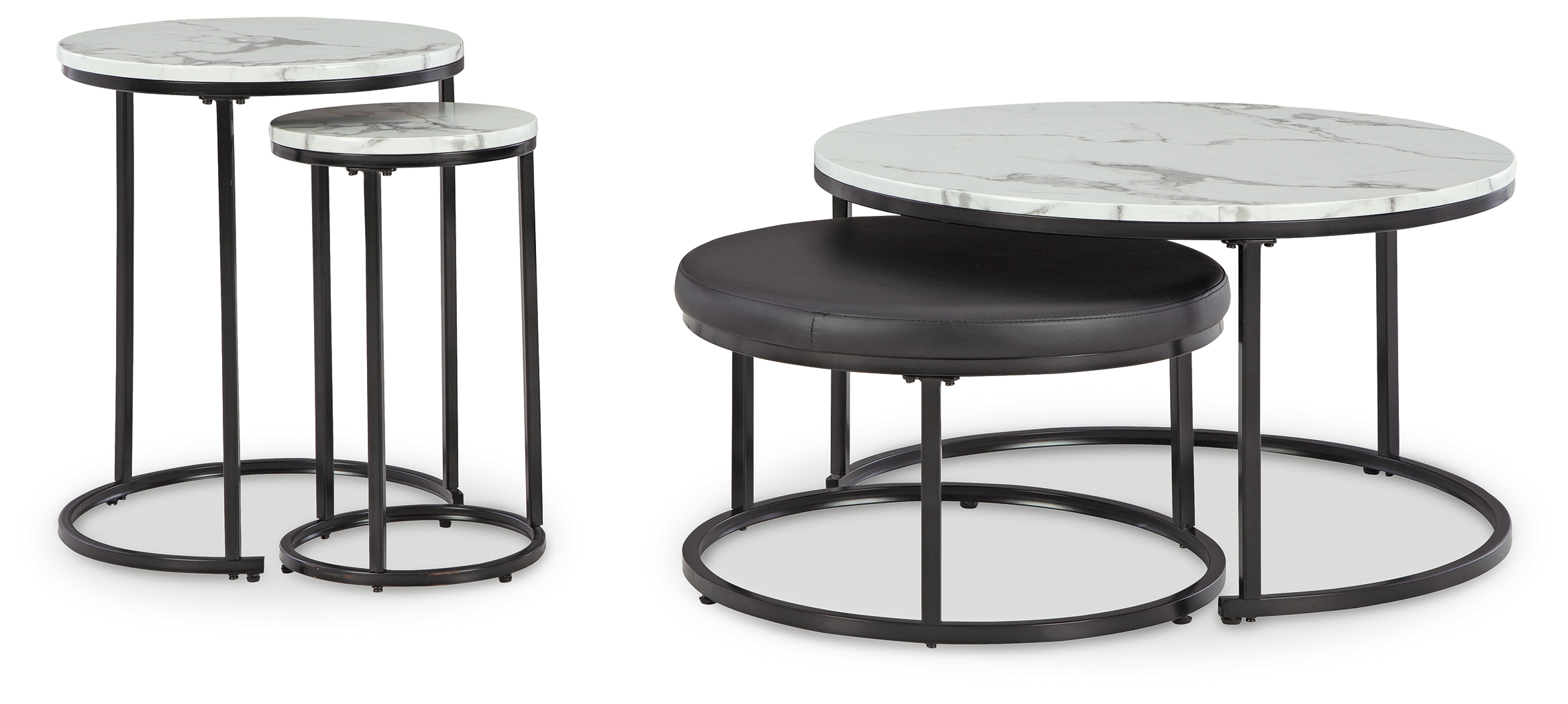 Jusmour - Occasional Nesting Table (Set of 4) - Black / White